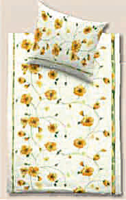 Bettwäsche Renforcé bedruckt - Bettbezug 135x200 cm 0015 gelbe Blume