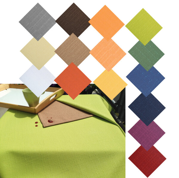 Tischwäsche in Leinenoptik mit Fleckschutz, 220 g/m²  130 x 190 cm 02379_apricot