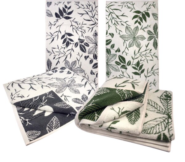 Gästetuch mit Blumenmuster Super-Soft Baumwolle 30x50 cm grün