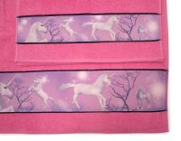 Handtuch mit Bordüre pink Einhorn Handtuch 50x100 cm