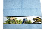 Handtuch mit Bordüre Dinos 50x100 cm hellblau